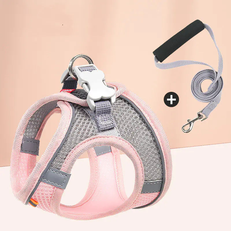 Harnais Réfléchissant Respirant + Laisse – Confort & Sécurité pour Chien