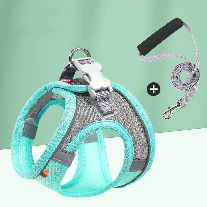 Harnais Réfléchissant Respirant + Laisse – Confort & Sécurité pour Chien