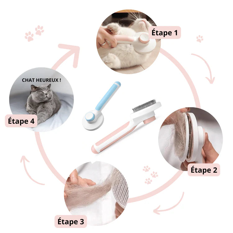 Brosse auto-nettoyante pour chat & chien