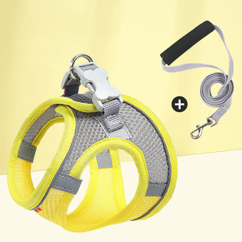 Harnais Réfléchissant Respirant + Laisse – Confort & Sécurité pour Chien