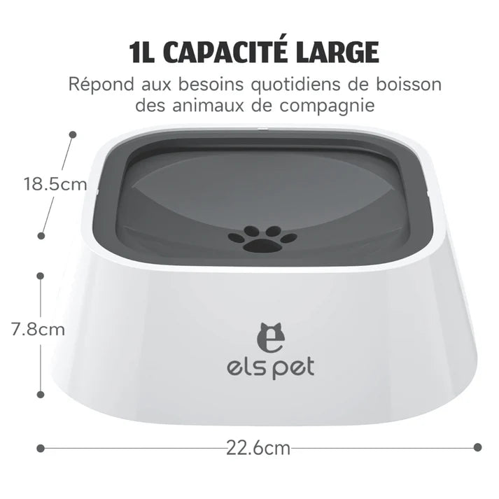 Gamelle Anti-Éclaboussures – Distributeur d’Eau Intelligent pour Chiens & Chats 💧