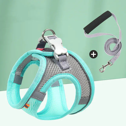Harnais Réfléchissant Respirant + Laisse – Confort & Sécurité pour Chien