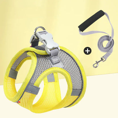 Harnais Réfléchissant Respirant + Laisse – Confort & Sécurité pour Chien
