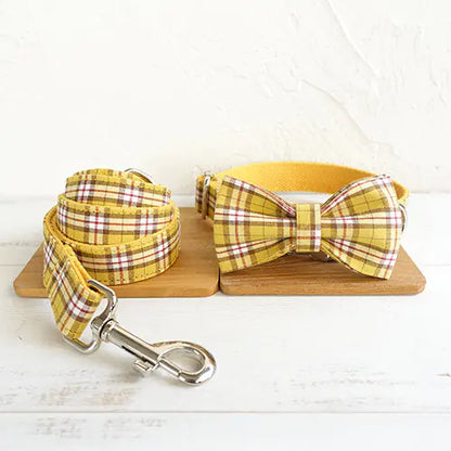 Ensemble TARTAN CHIC – Collier, Laisse & Nœud Papillon
