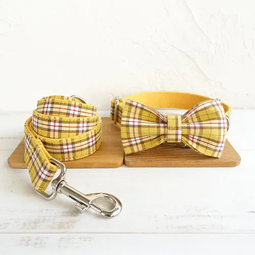 Ensemble TARTAN CHIC – Collier, Laisse & Nœud Papillon