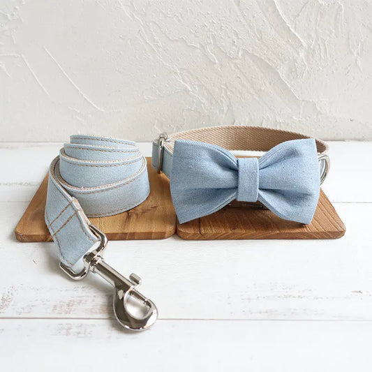Ensemble AZUR ROYAL – Collier, Laisse & Nœud Papillon